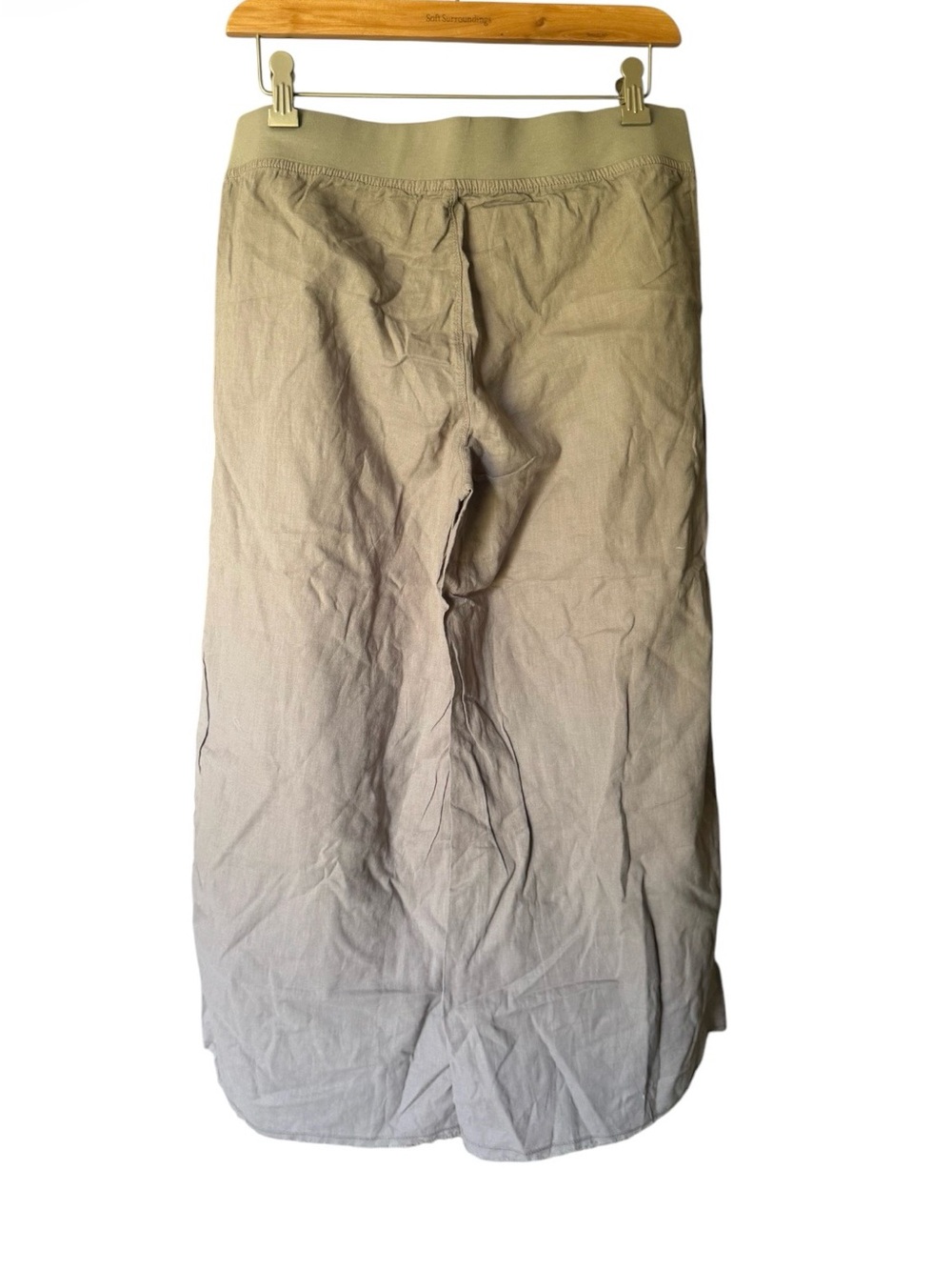 Wearables Wide Leg Taupe Linen-Blend Pants - Picture 2 of 12